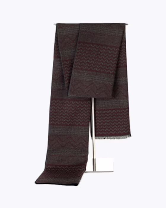 شال گردن موهر مردانه زنانه دورو طرح زیگزاگی جوراب نوین